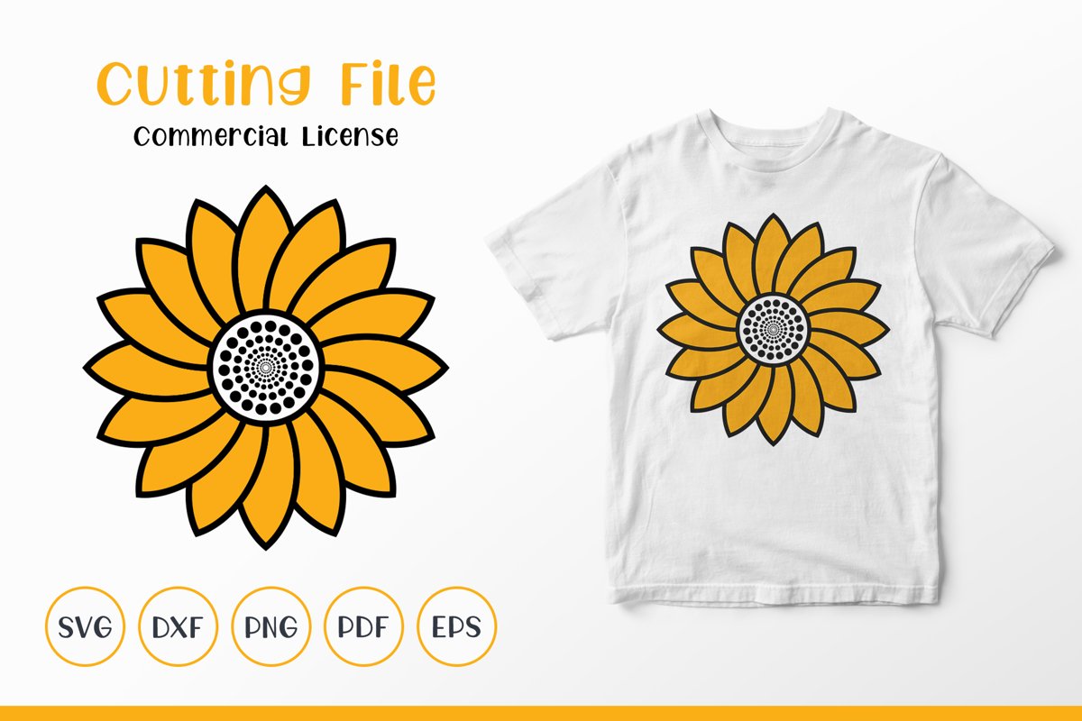 Sunflower SVG, Sunflower Clipart, Sunflower Monogram SVG example image 1