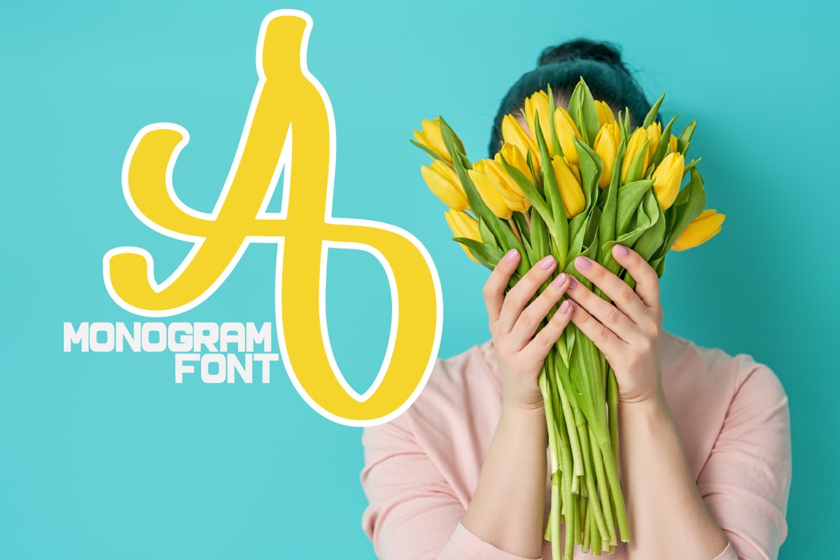 Monogram Font - Hand Lettered Monogram Letters A-Z example image 1