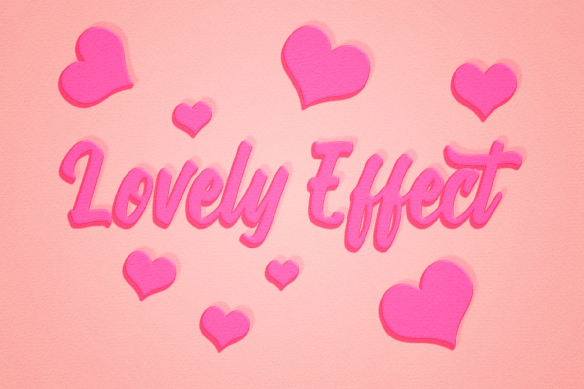 Lovely Text Effect for Photoshop example image 1