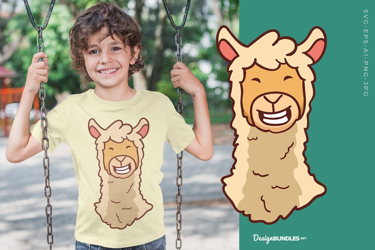 Smiling Llama illustration example image 1