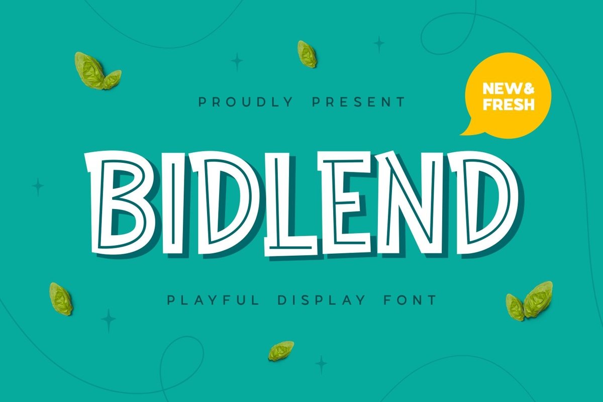 Bidlend - Playful Display Font example image 1