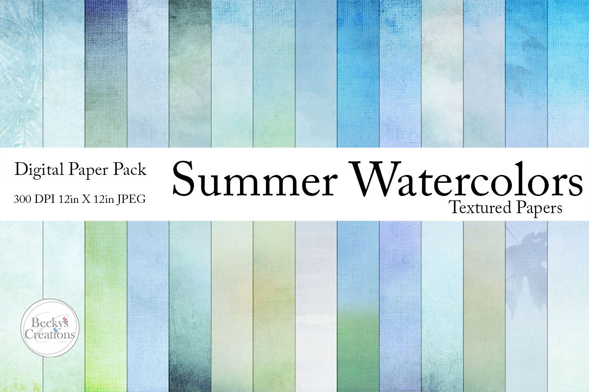 Summer Watercolor Paper Pack example image 1