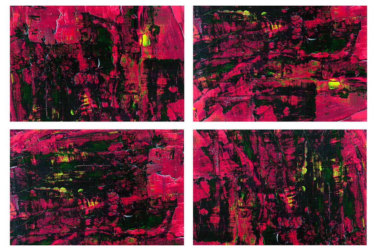 Set of 4 images. Abstract art background. Acrylic painting example image 1