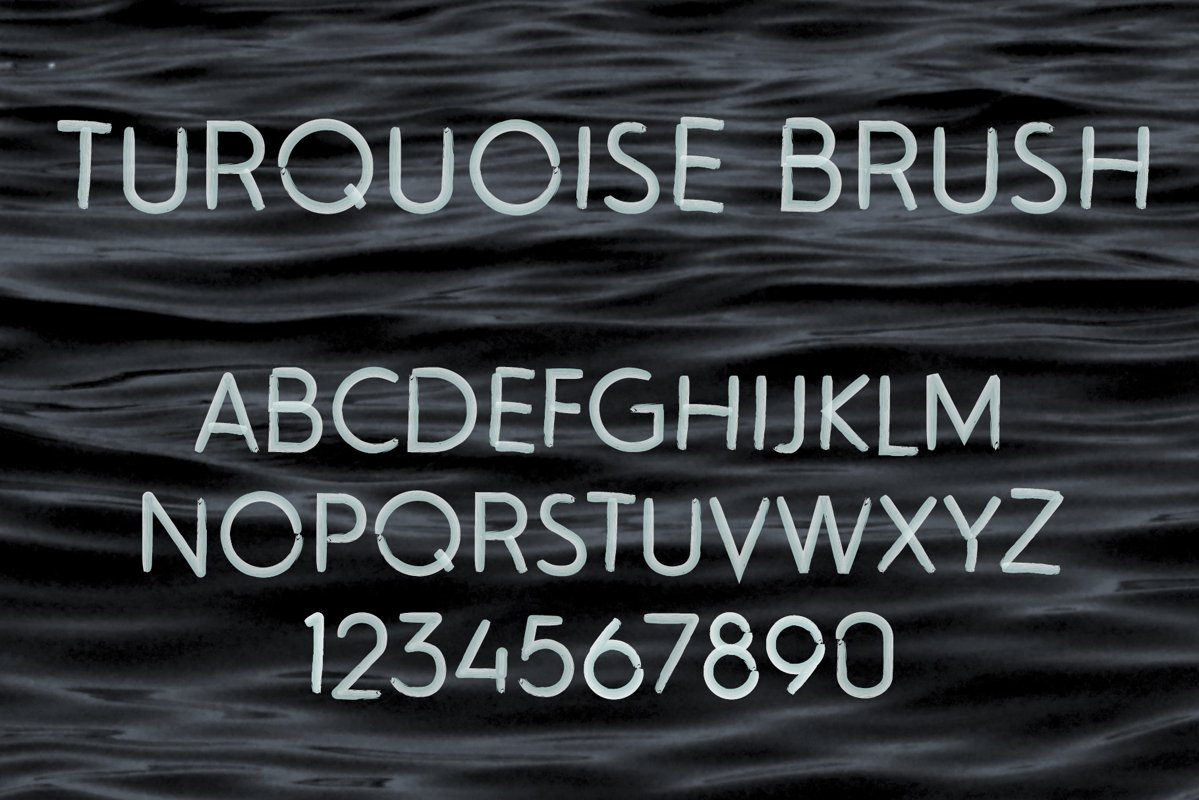 Turquoise Brush SVG Font example image 1