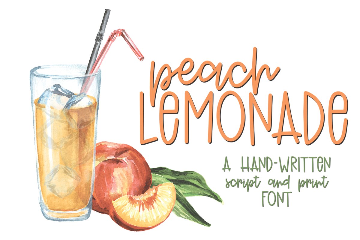 Peach Lemonade - A Playful Hand-Written Script and Print Fon example image 1
