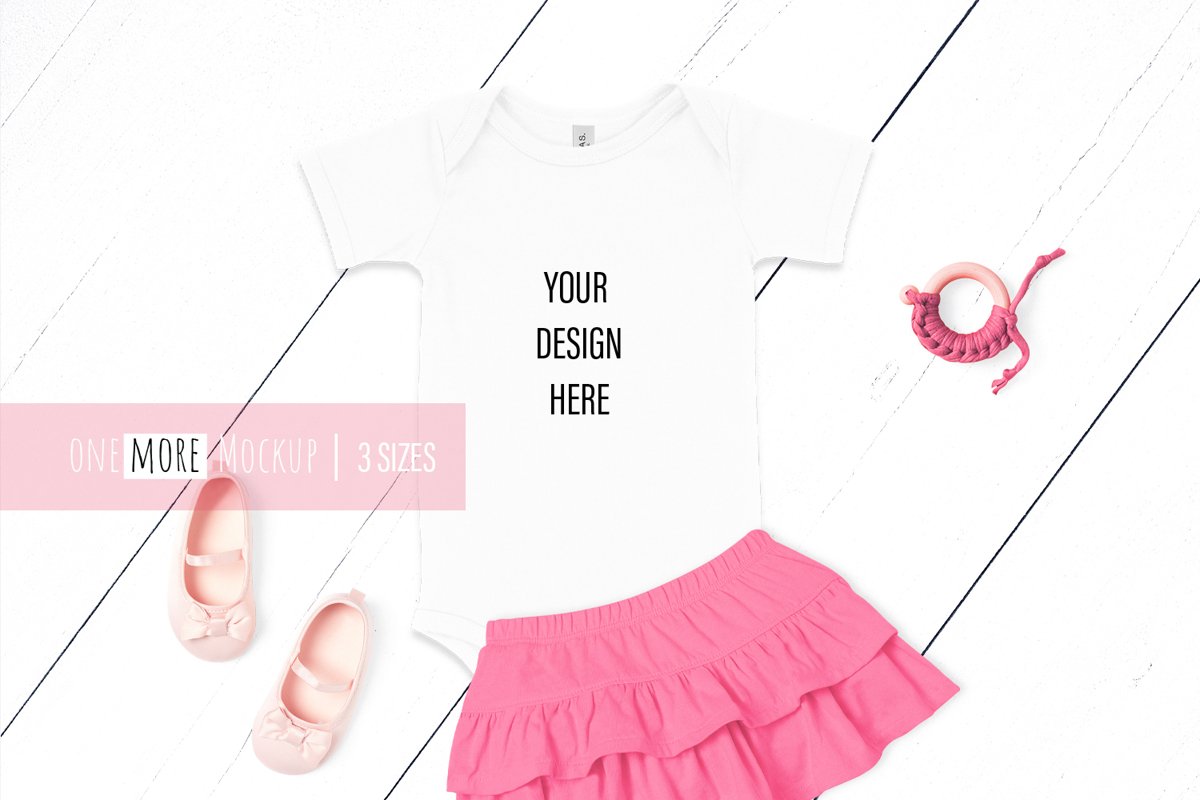 Baby Bodysuit Mockup I Bella Canvas 100B White example image 1