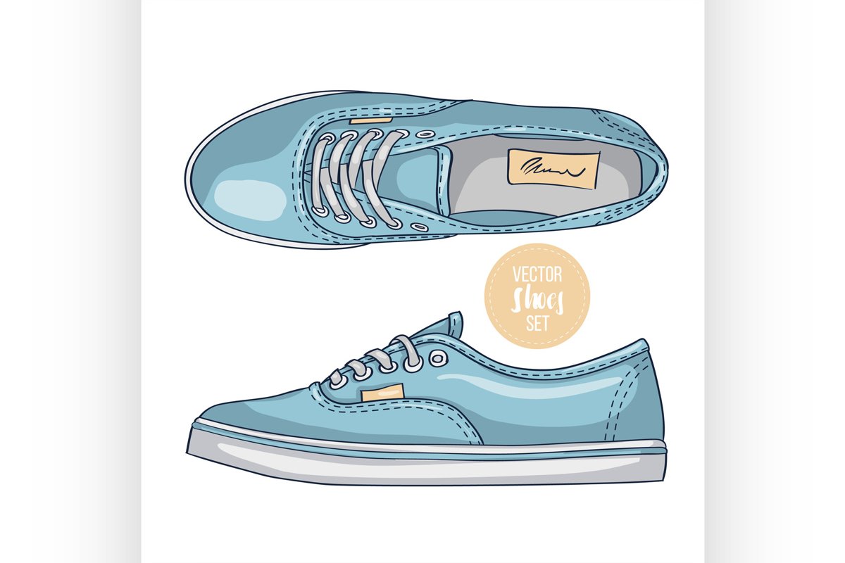 Fashion vector sketch womens shoes. example image 1