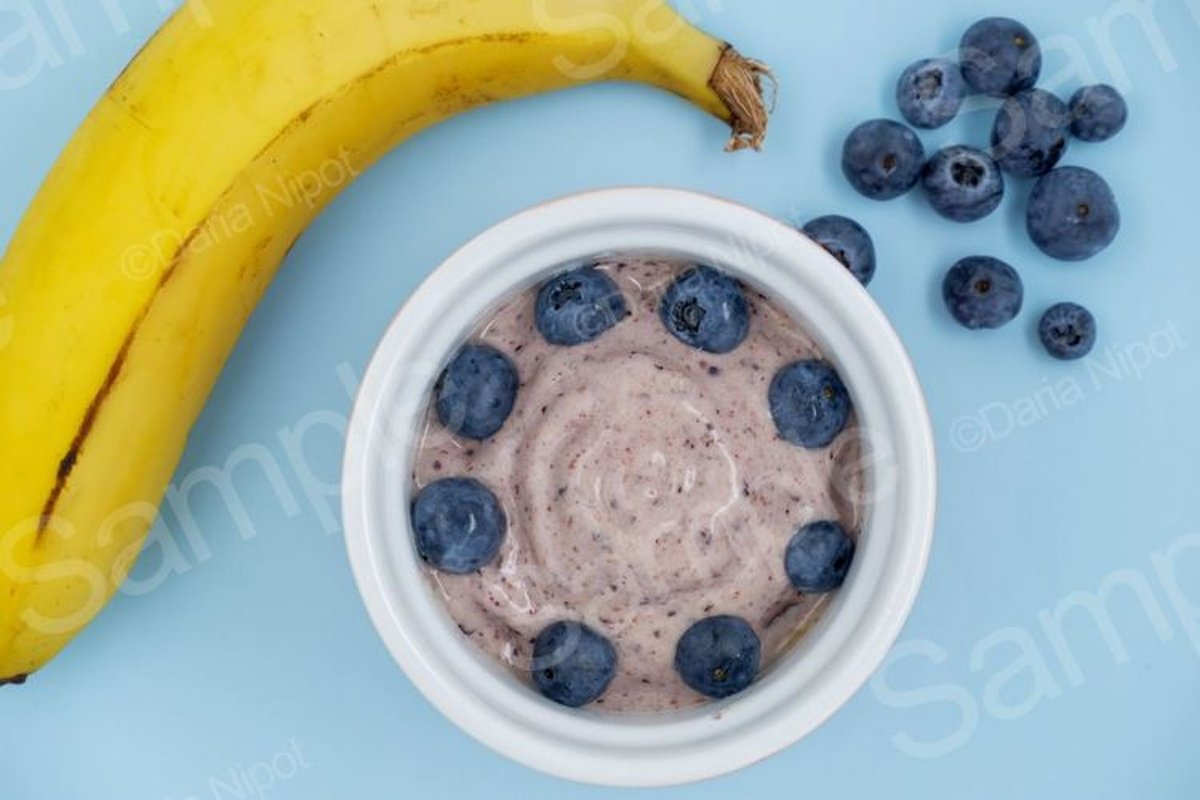 Banana nice cream with bluberries example image 1