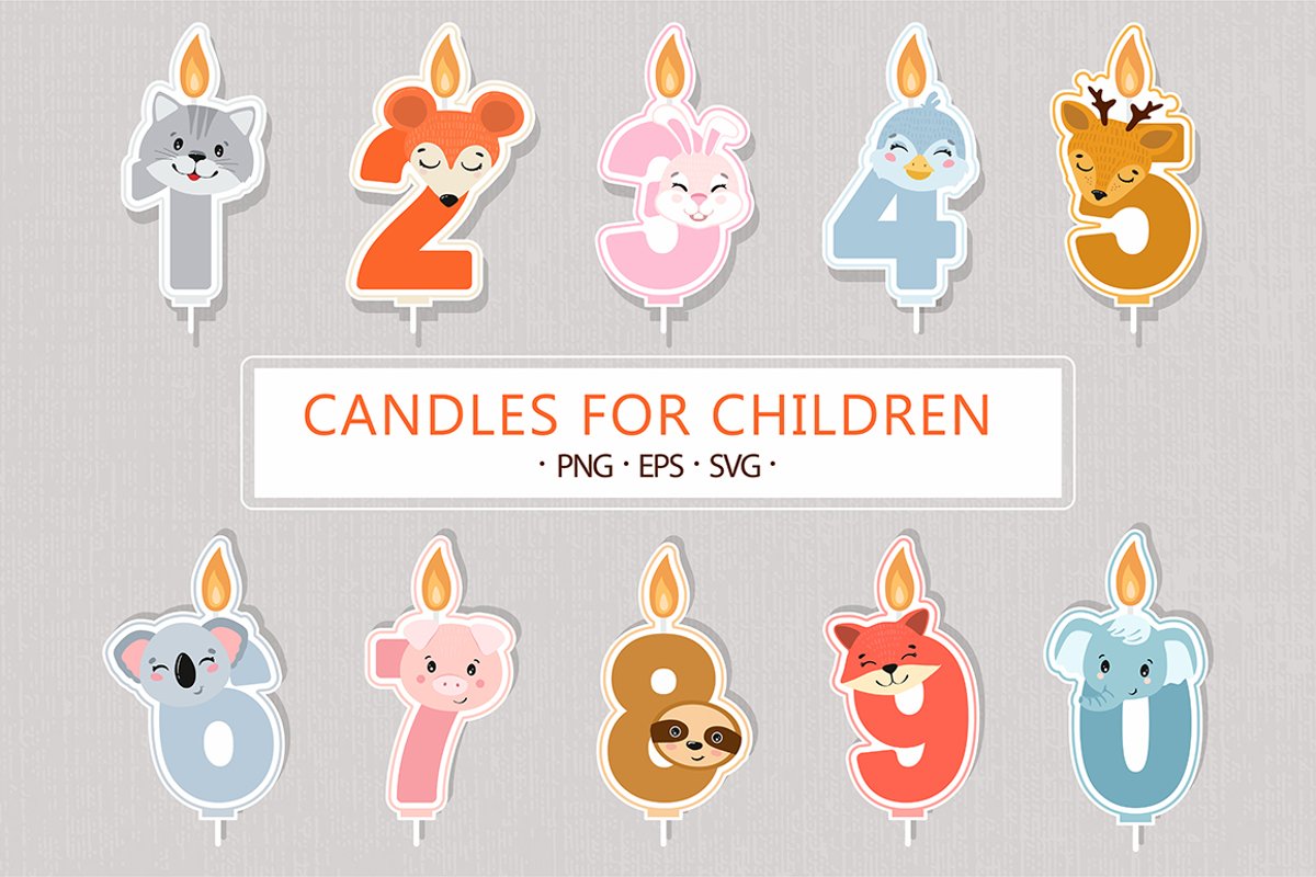 Birthday candles SVG example image 1