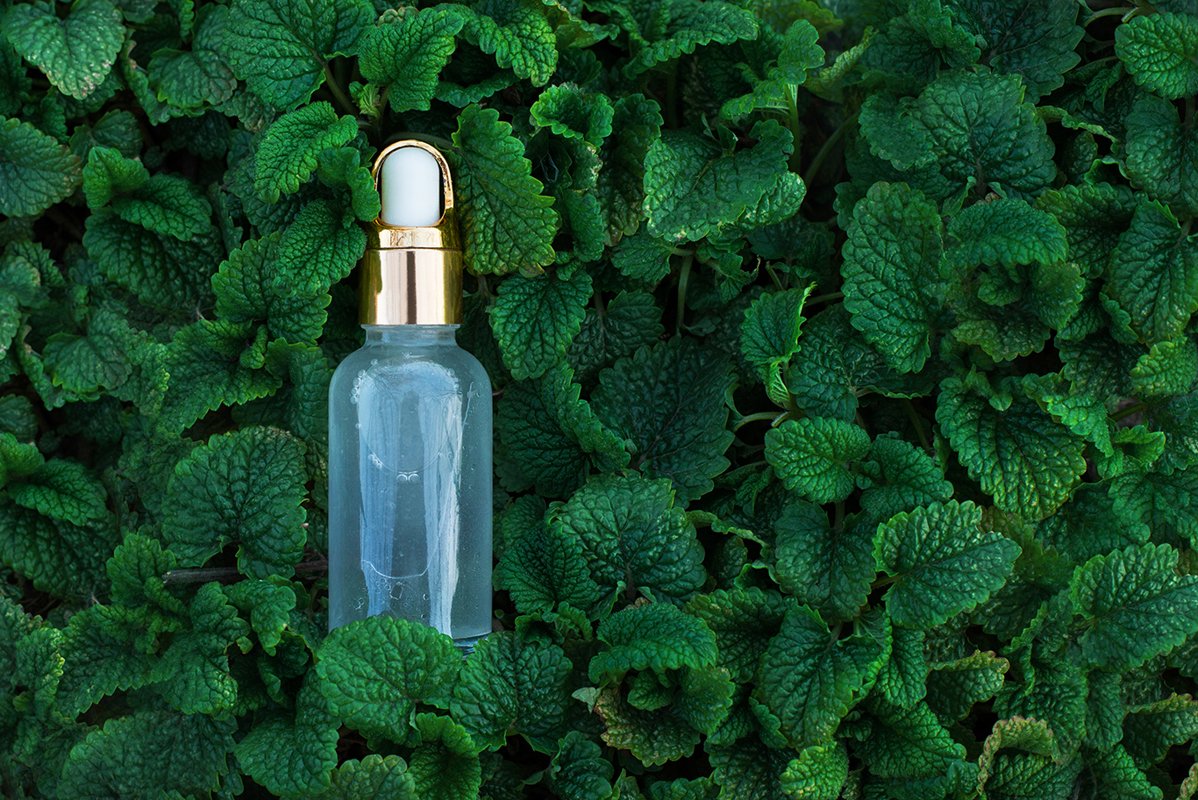 organic cosmetics bottle oil with herbal extracts example image 1
