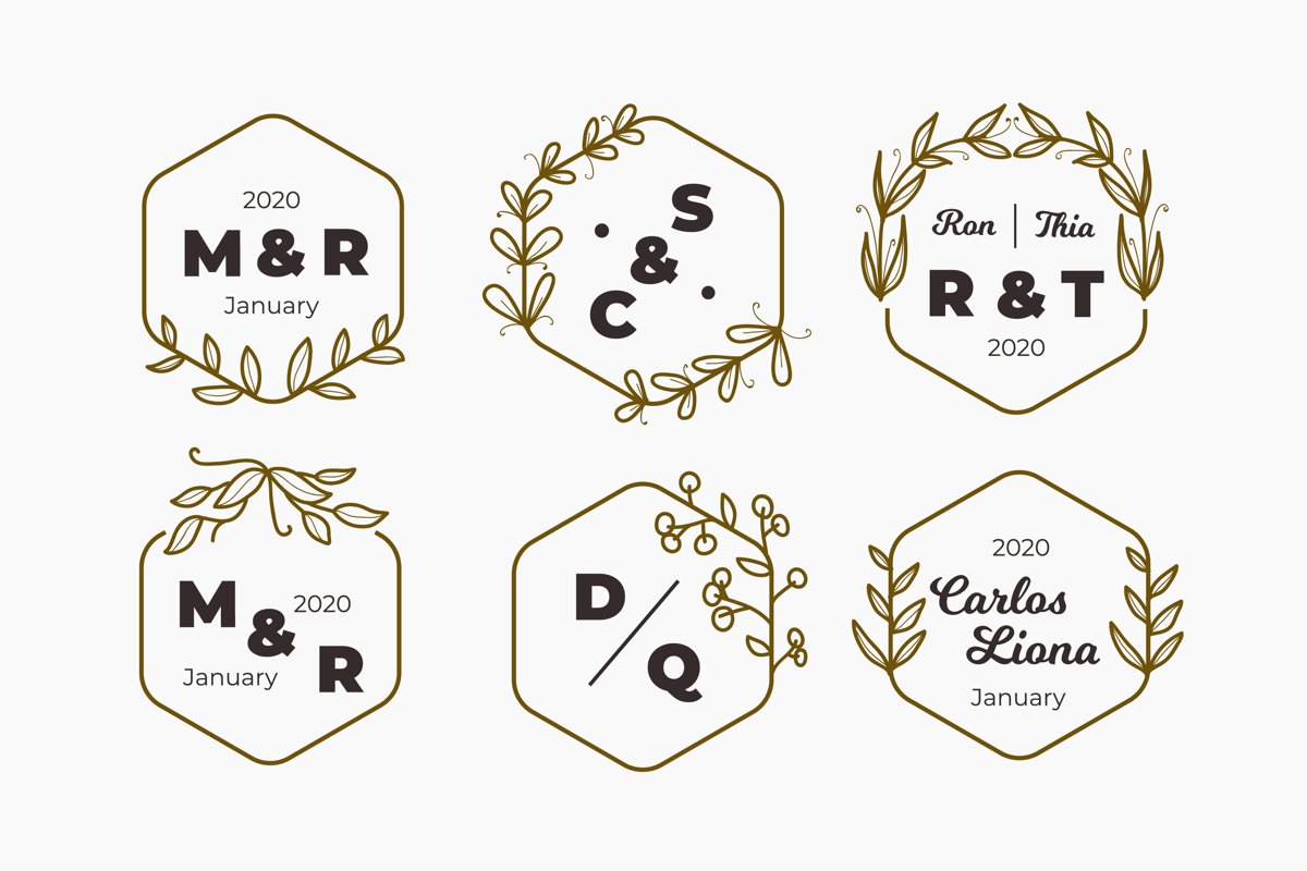 Wedding Monogram Logos Template Collection example image 1