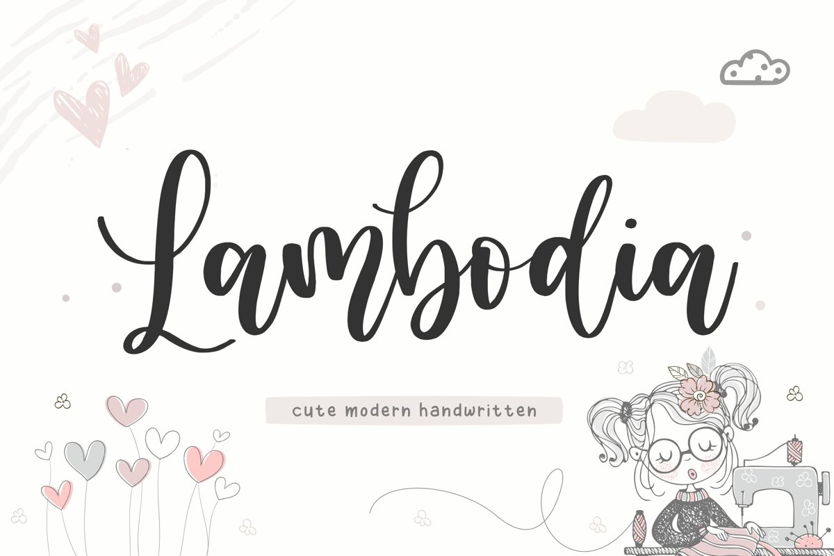 Lambodia Cute Modern Handwritten Font example image 1