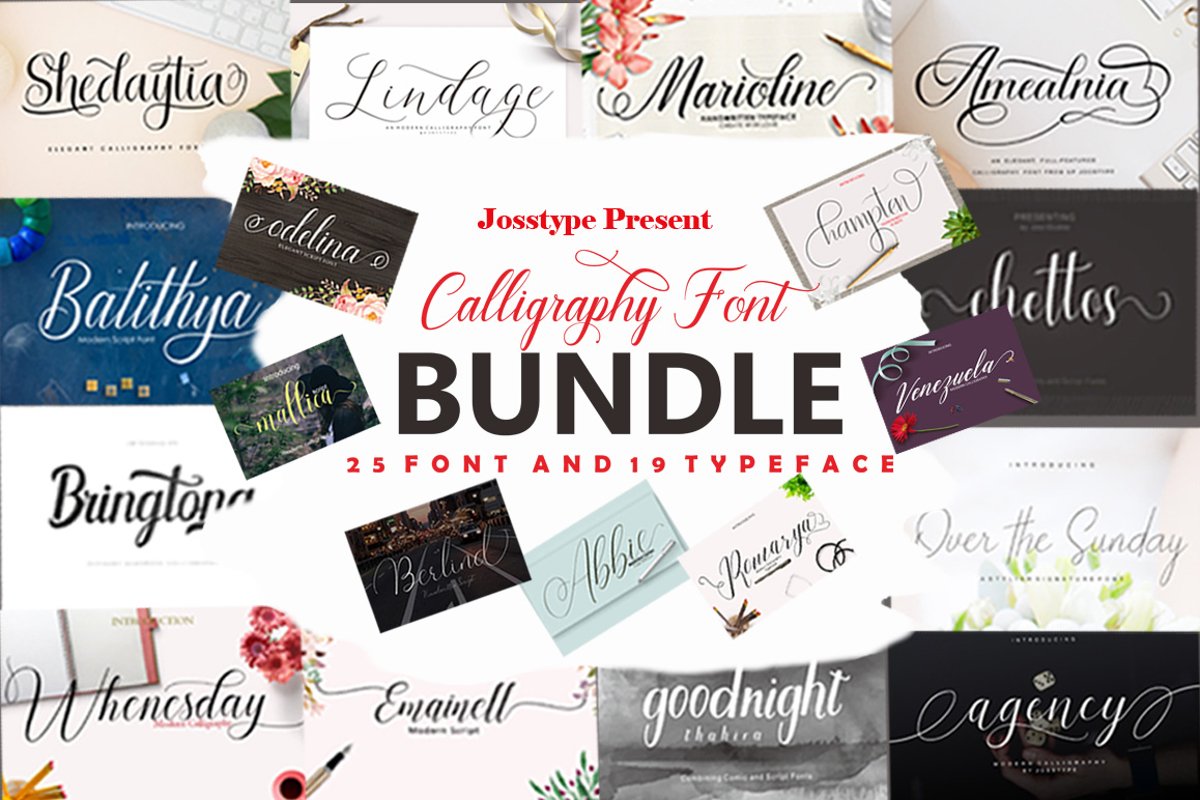 Calligraphy Font Bundle example image 1