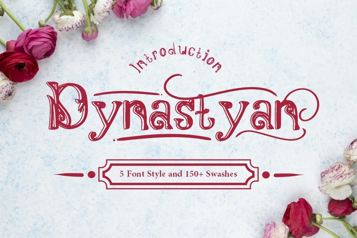 Dynastyan - 5 Font styles and 150 Swashes example image 1