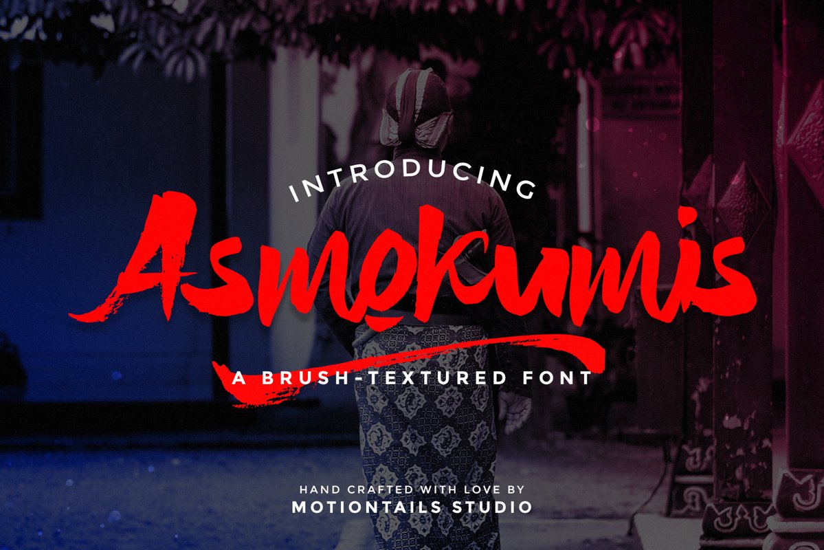Asmokumis Textured Brush Font example image 1
