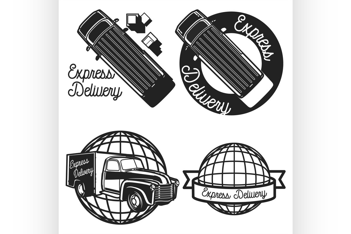 Vintage express delivery emblems example image 1