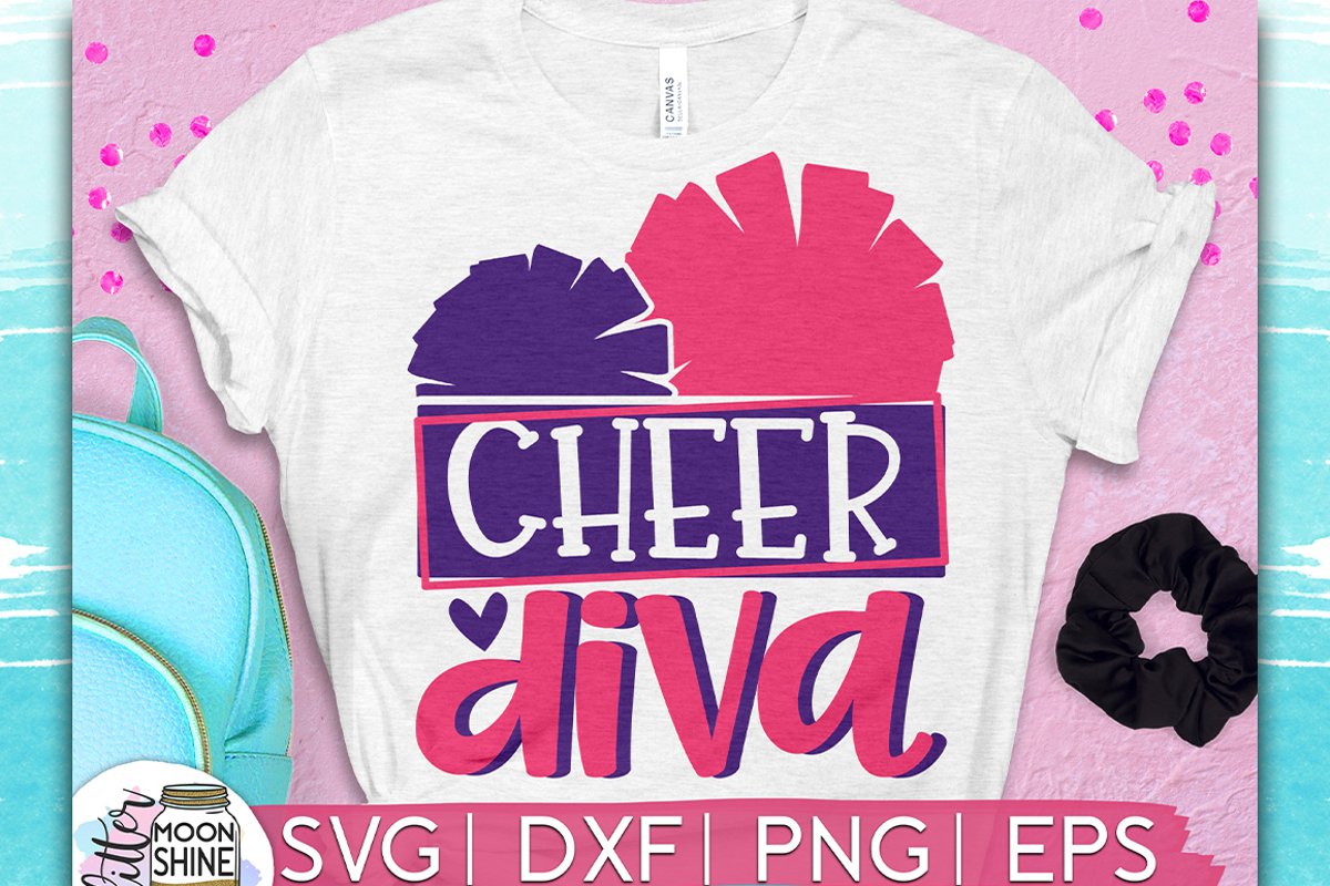 Cheer Diva SVG DXF PNG EPS Cutting Files example image 1