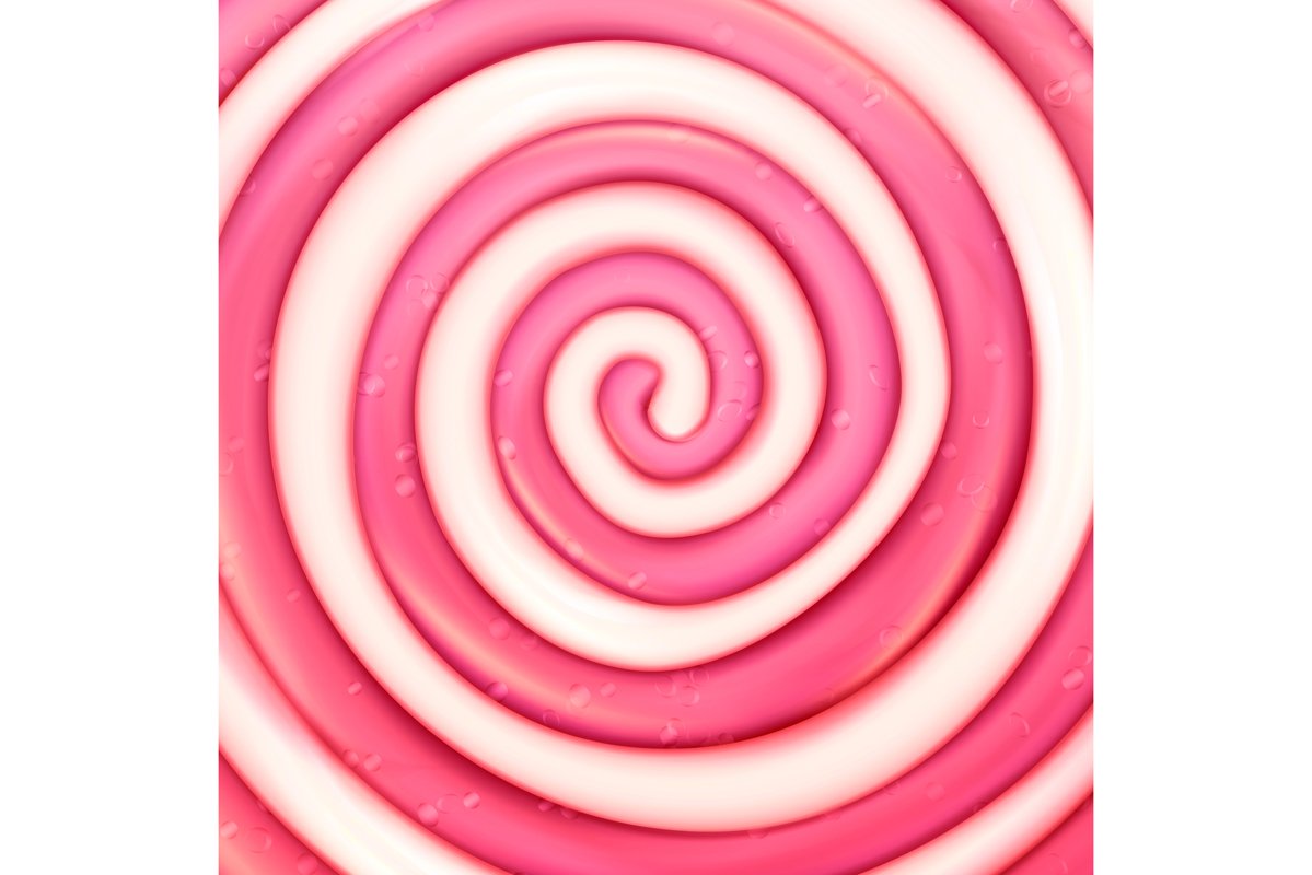 Round Pink Lollipop Vector Background. Classic Sweet example image 1