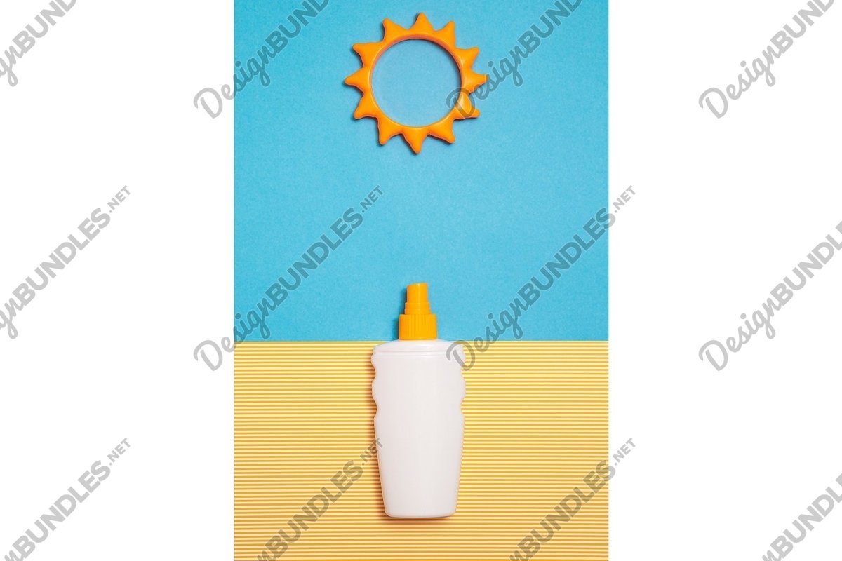 Photo of a bottle of sunscreen cream or lotion, vertical example image 1