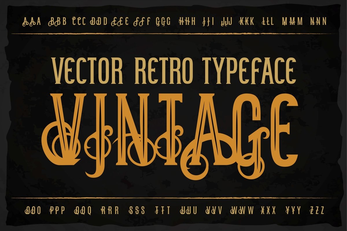 Vintage OTF label font. Uppercase only! example image 1