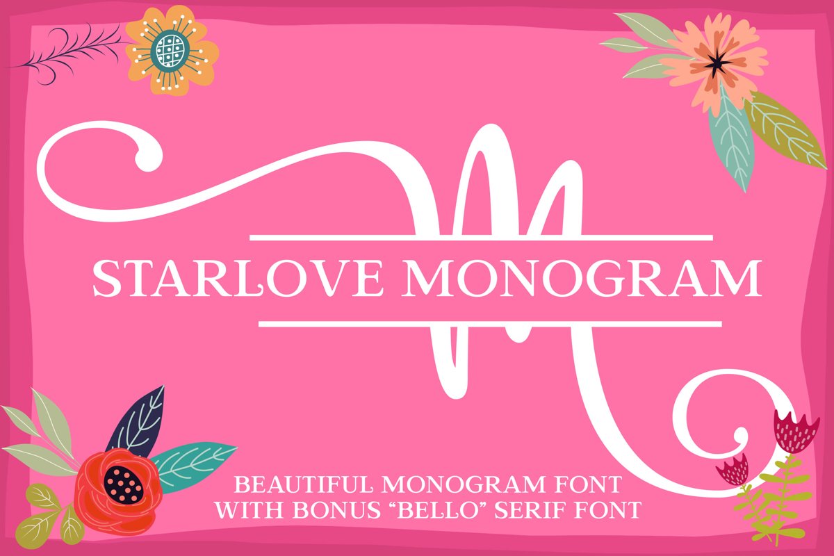 Starlove Monogram Font & Bonus Serif Font example image 1