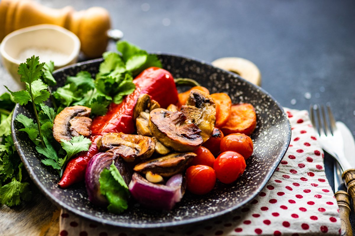 Healthy food concept with organic grilled vegetables example image 1