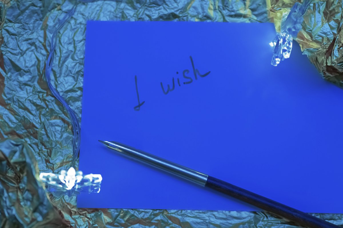 Christmas postcard composition, the wish lettering example image 1