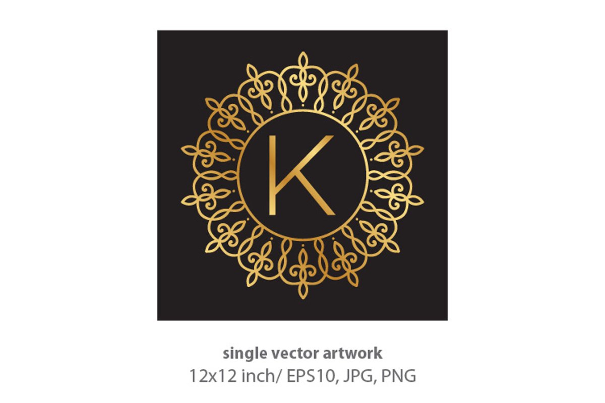 Letter k, inside luxury frame example image 1