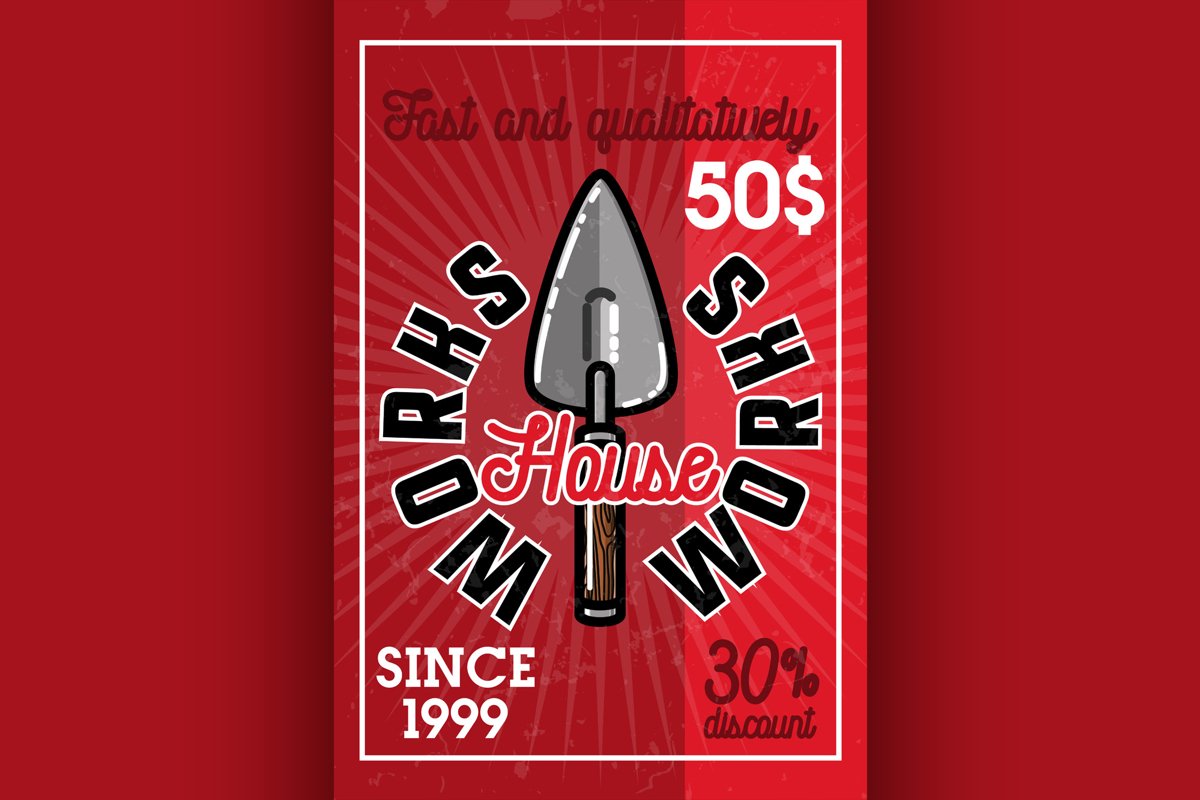 Color vintage house works banner example image 1