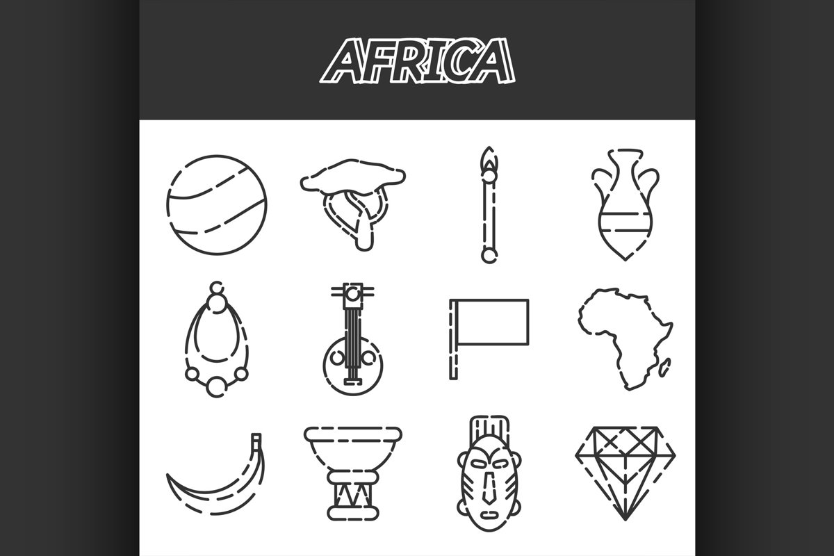 Africa icons set example image 1