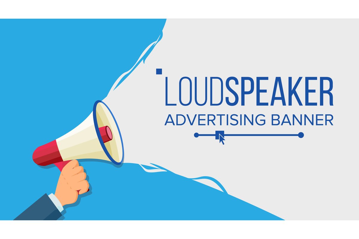 Loudspeaker In Hand Vector. Marketing Sign example image 1