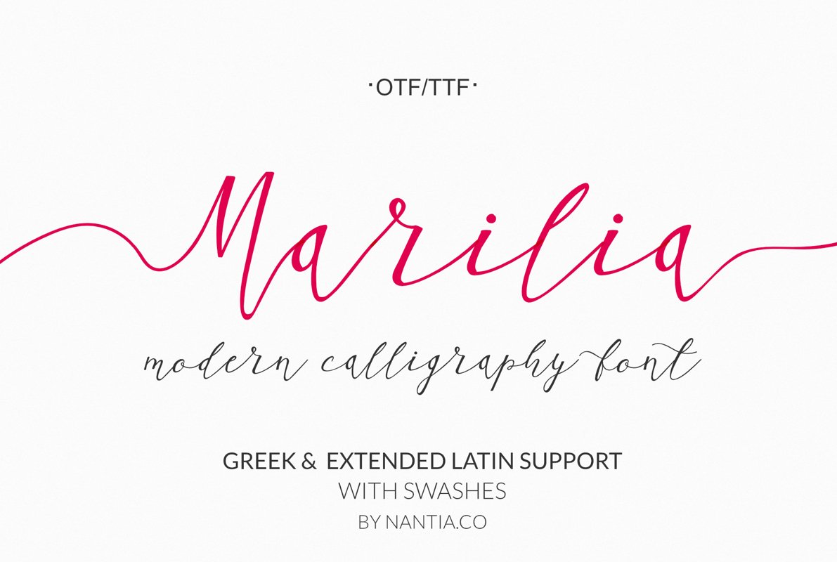 Script Font Calligraphy Marilia-Pro example image 1