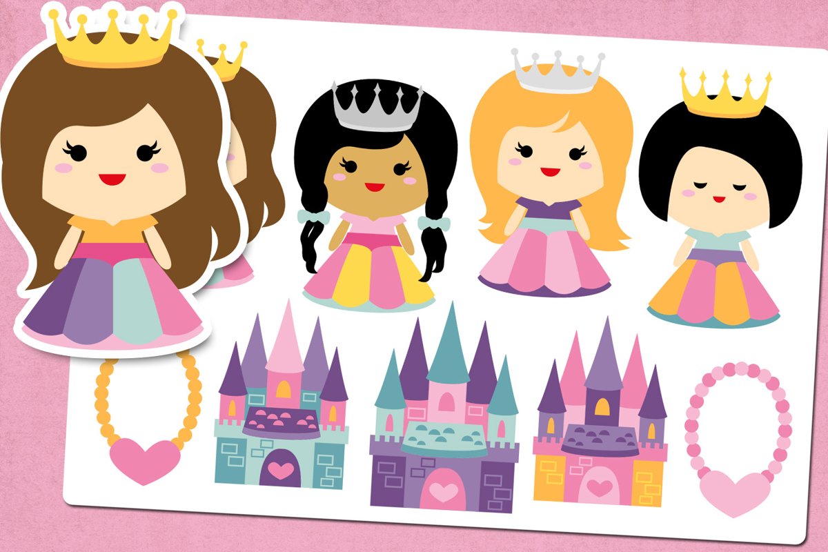 Princess and Castle Illustrations Clip Art example image 1