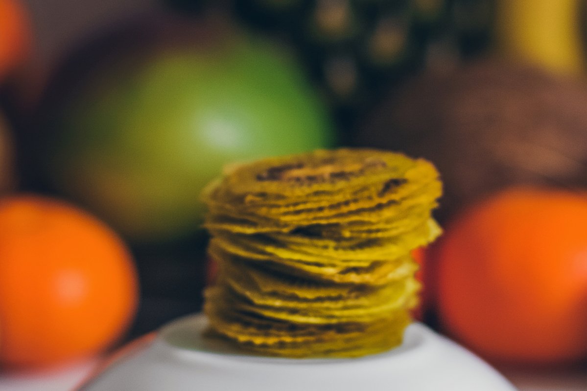 Dried homemade healthy fresh dehydrated slices of fruits. example image 1