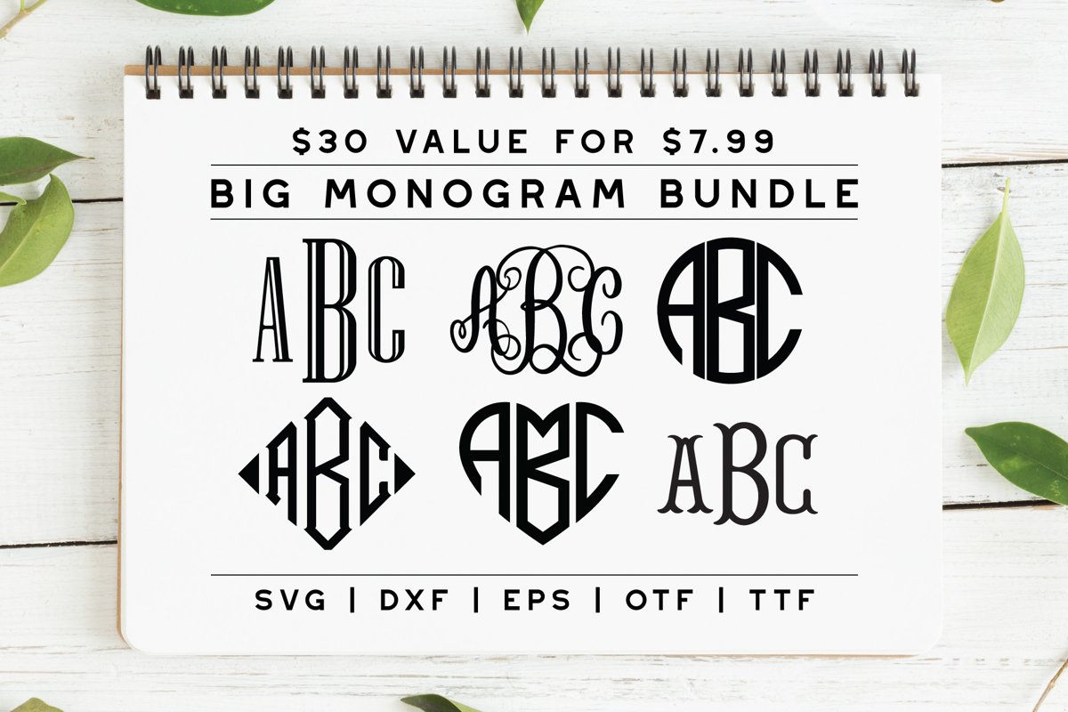 BIG Monogram Font Bundle | The Ultimate Bundle! example image 1