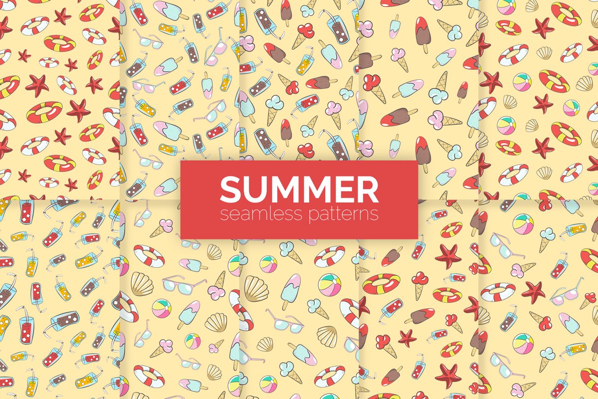 Summer Seamless Patterns example image 1