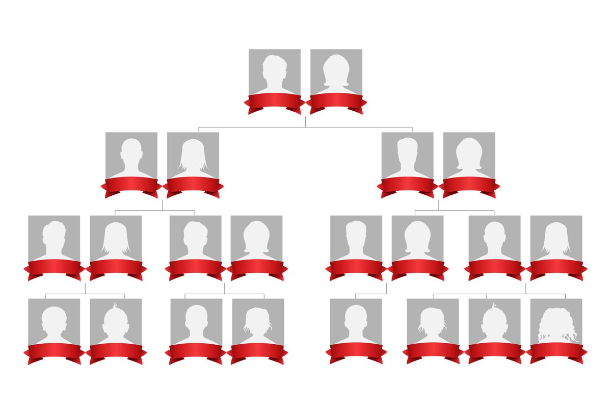 Genealogical Tree Vector. Family History Tree Blank With example image 1