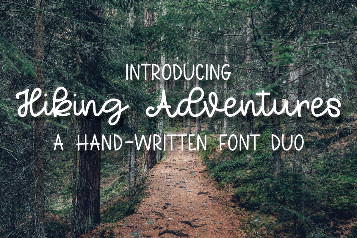 Hiking Adventures - A Hand-Written Font Duo example image 1