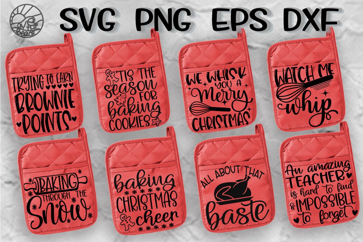 Baking Bundle - Potholders -Oven Mitt -Vol 5 -8 Designs Incl example image 1