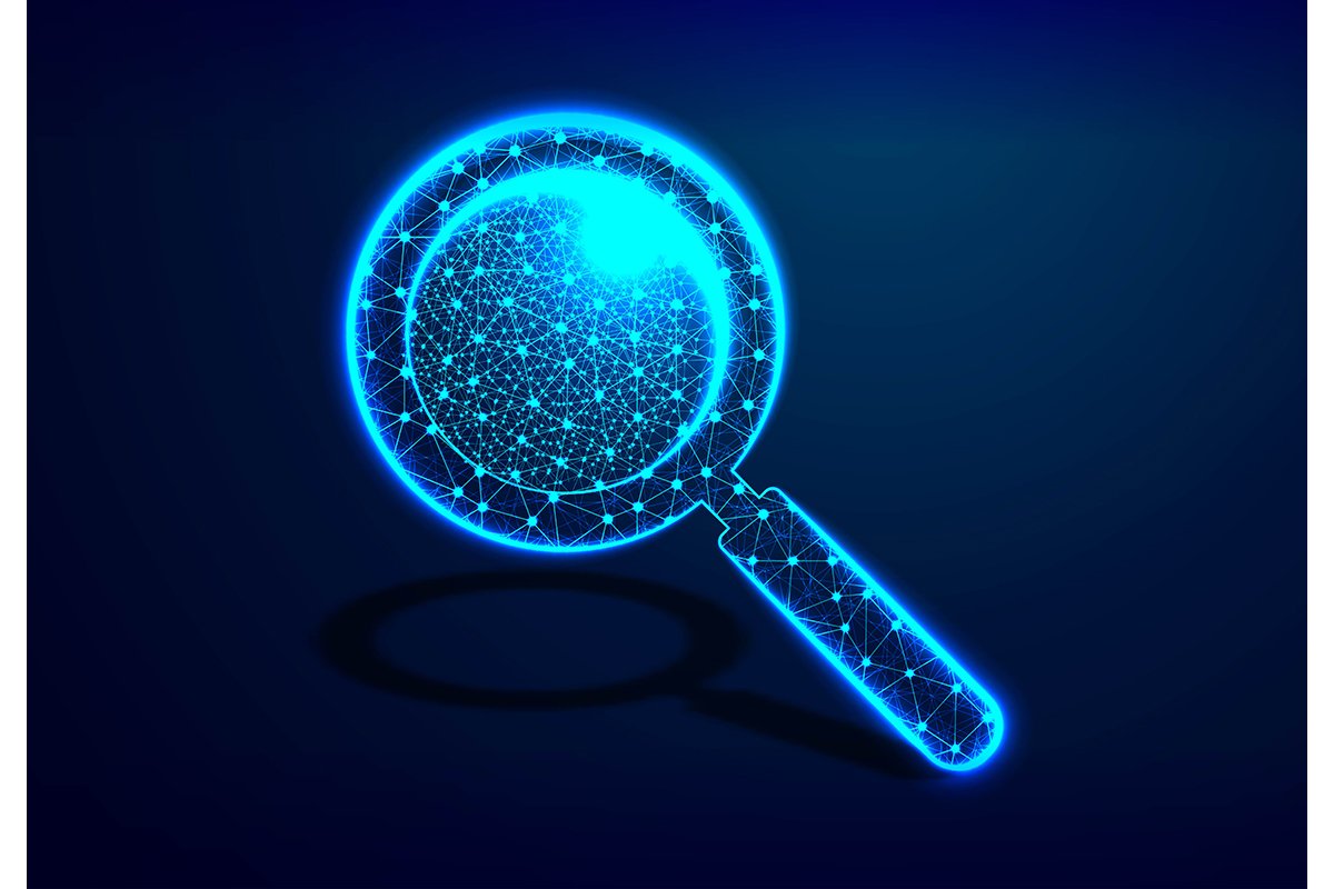 A magnifying glass, Analysis, Search symbol. Business, scien example image 1