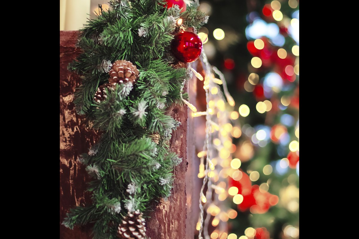 Defocused New Year Greeting Card Concept, christmas. example image 1