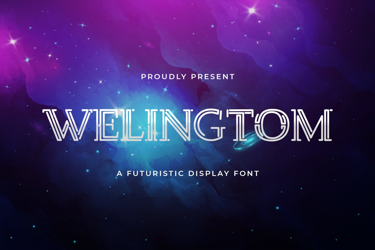 Welingtom - Futuristic Display Font example image 1