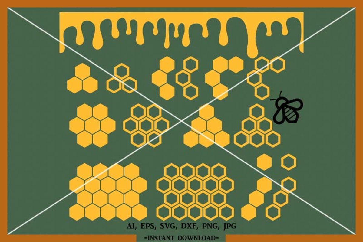 Honeycomb SVG, Honeycomb Pattern, Silhouette, Cricut, Cameo example image 1