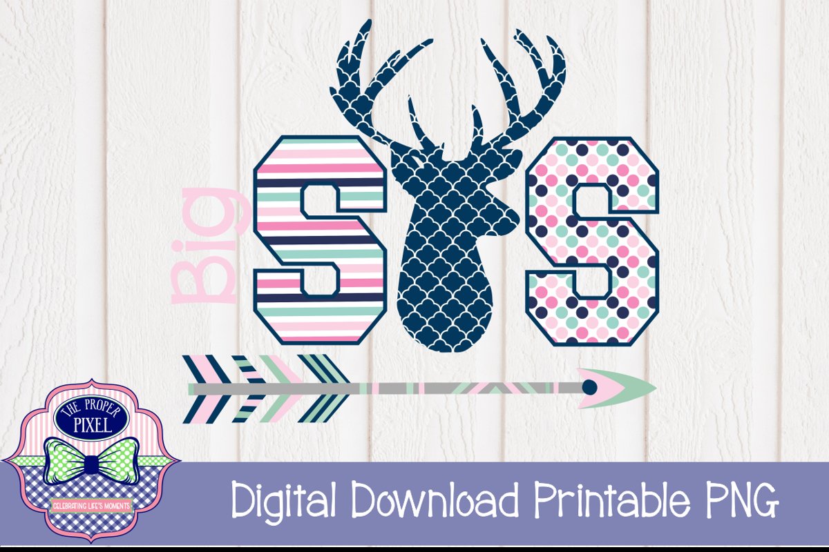 Deer Themed Big Sister Sibling Design example image 1