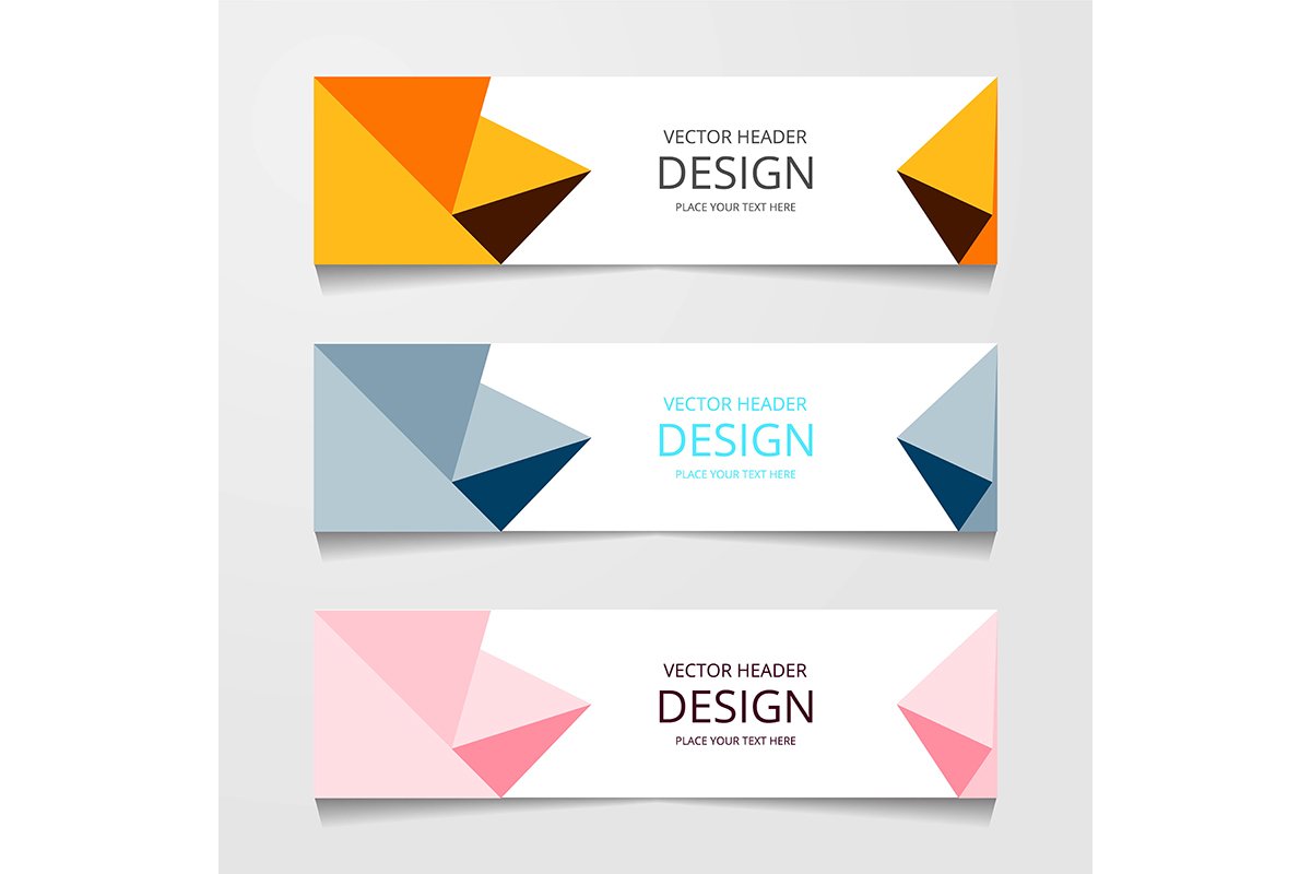 Vector abstract banner design web template. Collection of we example image 1