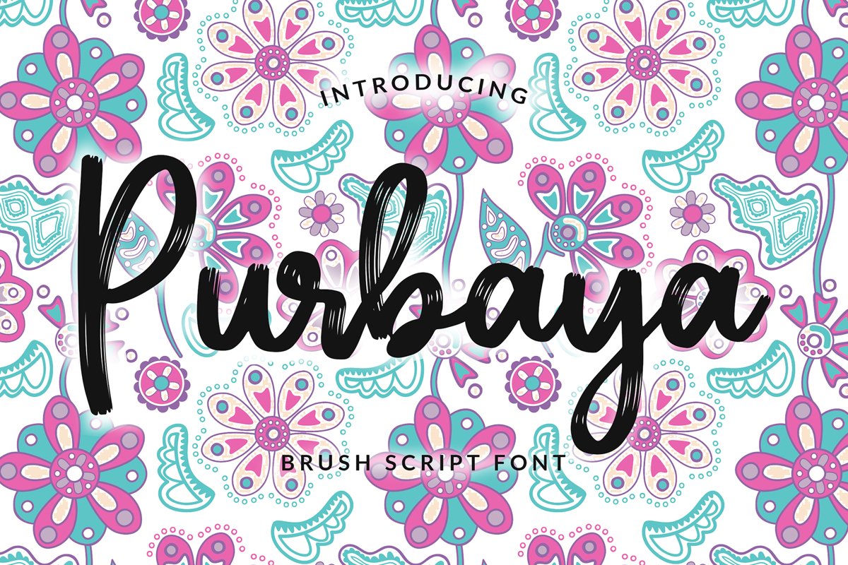 Purbaya Brush Script Typeface example image 1
