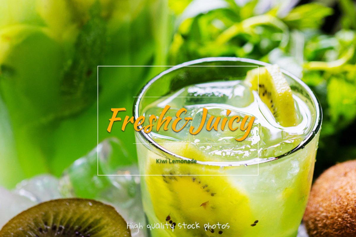 Kiwi lemonade. Fresh tropical drinks with ice and mint. example image 1