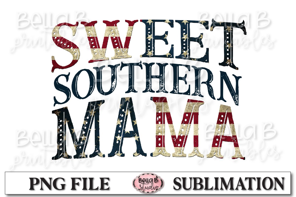 Sweet Southern Mama Sublimation Design example image 1