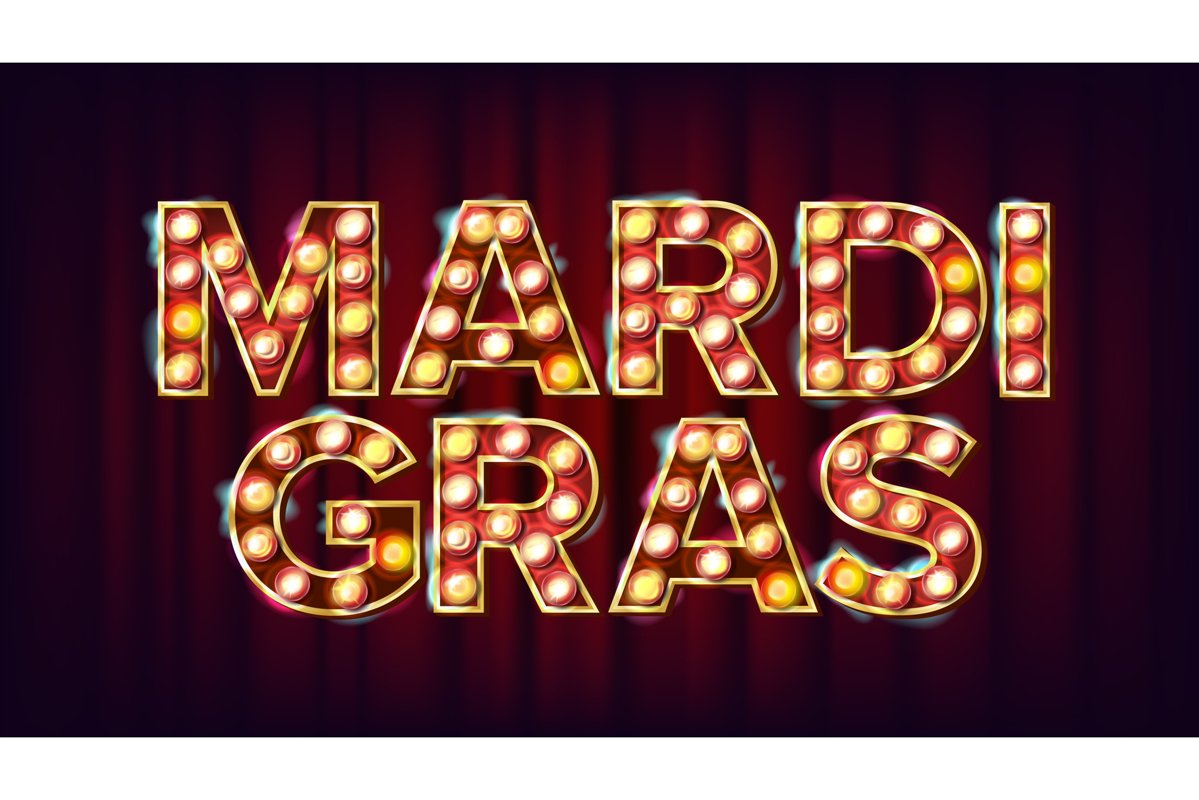 Mardi Gras Background Vector. Carnival Vintage Style example image 1
