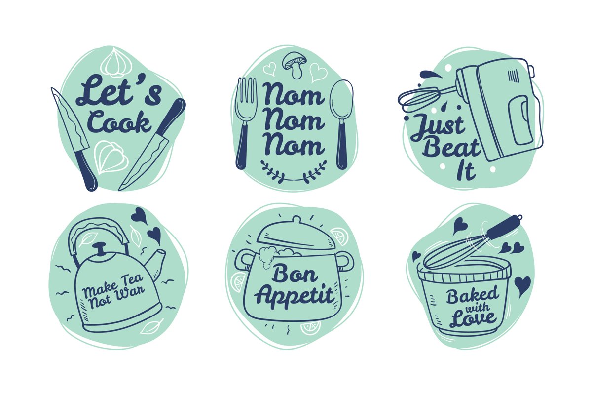 Set of Cooking Quotes Label example image 1